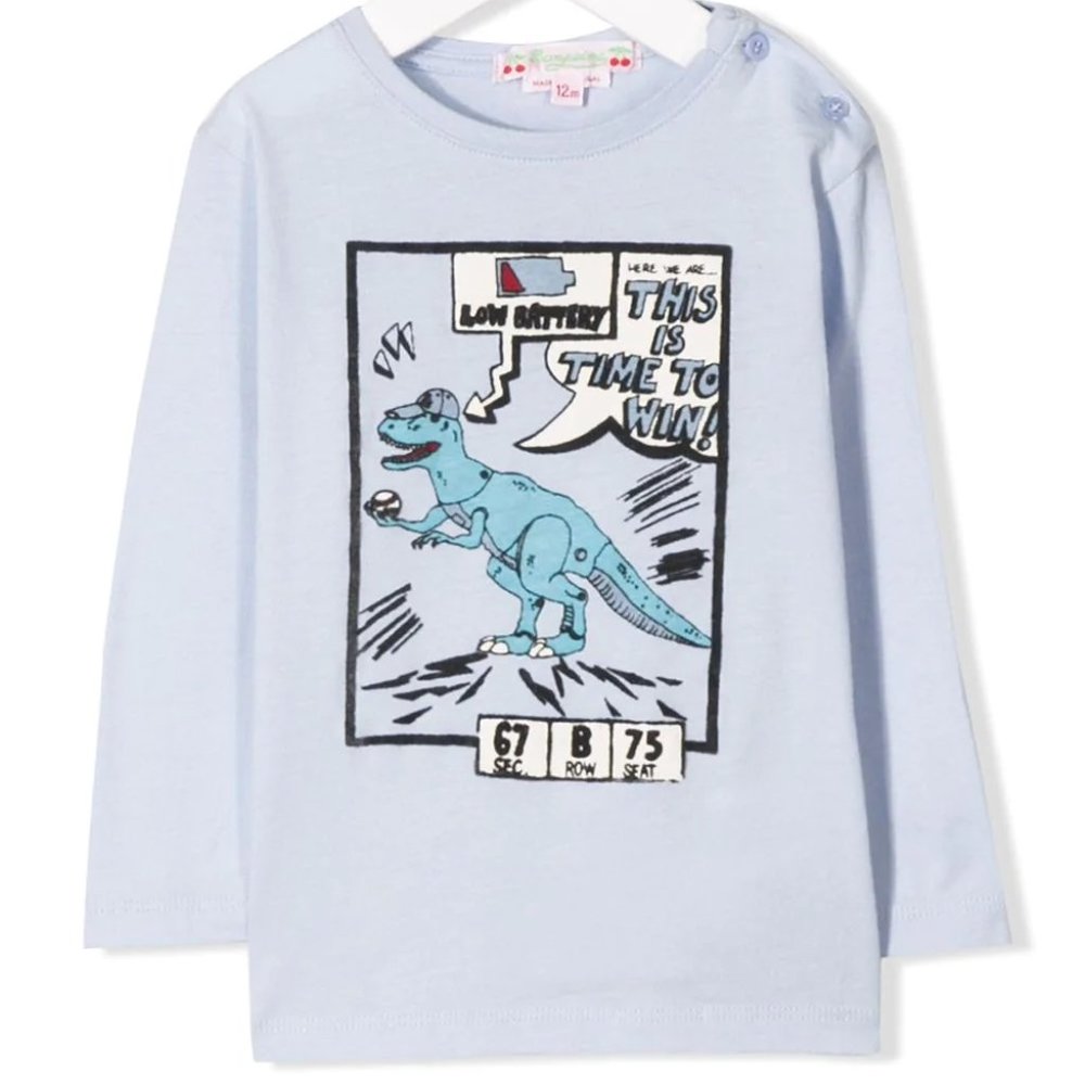 NWT Bonpoint Baseball Dinosaur Print Top